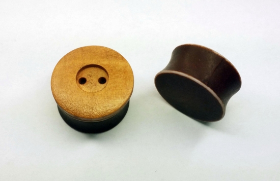 Preview: Knopf Plugs 20mm Paar 2cm Tunnels Plug button